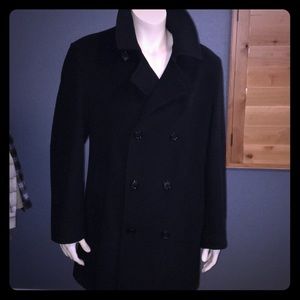 J. Ferrar Men’s Black Wool Coat Size Large 3/4L